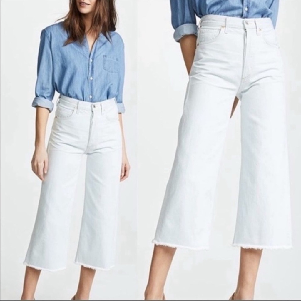 Citizens Of Humanity Emma High Rise Wide Leg Crop Jeans Size 28